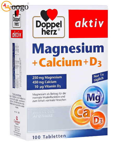 Doppelherz aktiv Magnesium + Calcium + D3, 100 tablets